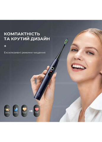 Електрична зубна щітка X Plus Pro Digital Blue (6970810556186) Oclean (370607923)