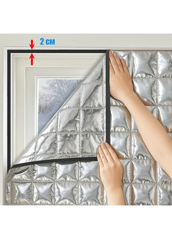 Тёплые шторы дверные (на магнитах) Серебро P 100*210 см No Brand (368294183)