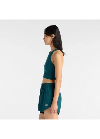 Женский бирюзовый топ NB Sleek Storage Race Crop 42 (XS) (WT61P7F8AAV) New Balance WT61P7F8 (392841491)