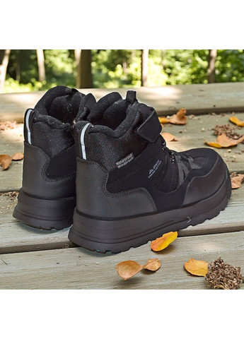 Черные спортивные, повседневные, кэжуал зимние подростковые зимние дутики на овчине для мальчика, термоботинки на овчине для мальчика, зимние ботинки для подростка Biki