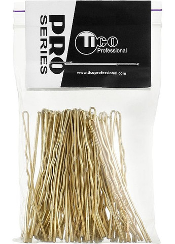 Заколки-невидимки хвилясті, 70 мм, золотисті 200g (497529-27060606) Tico Professional (368638773)