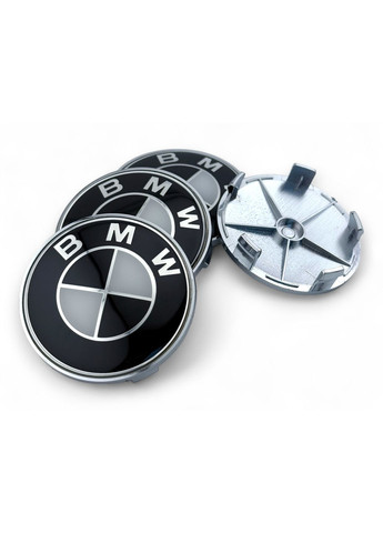 Ковпачки в диски БМВ заглушки для дисків 68/64 мм Чорно білим логотипом (4 шт.) BMW (354698512)