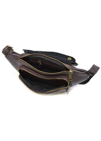 Сумка на пояс через плечо мужская из натуральной кожи средняя Темно-коричневый 35156 TARWA (333300004)