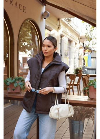 Жіночий утеплений жилет чорний No Brand (362697425)