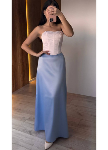 Голубая повседневная однотонная юбка женская KaraMix