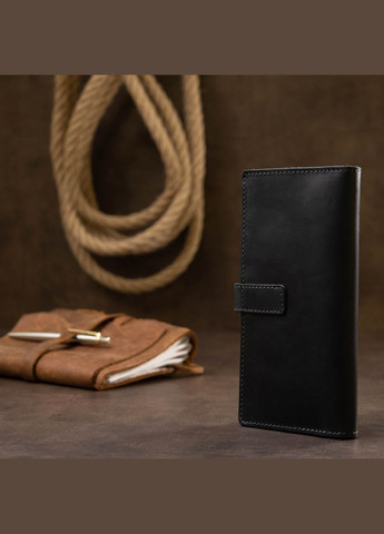 Стильне матове чоловіче портмоне 11560 Чорний Grande Pelle (331911289)