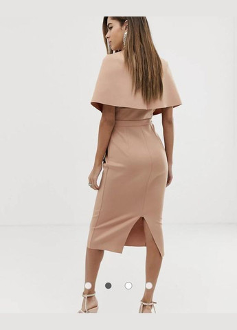 Темно-бежева сукня міді з глибоким декольте Asos