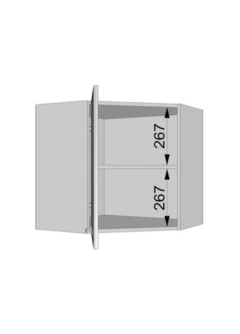 Шкаф навесной угловой, кухонная мебель, тумба угловая с полкой, пенал в ванную, верхний модуль для кухни 600 мм С-073 No Brand (371909877)