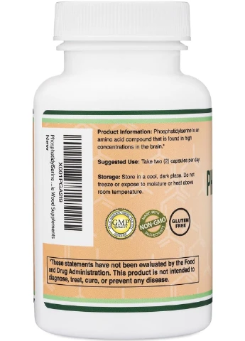 Капсули фосфатидилсерину для мозку 300 мг 120 шт Double Wood Supplements (388880914)