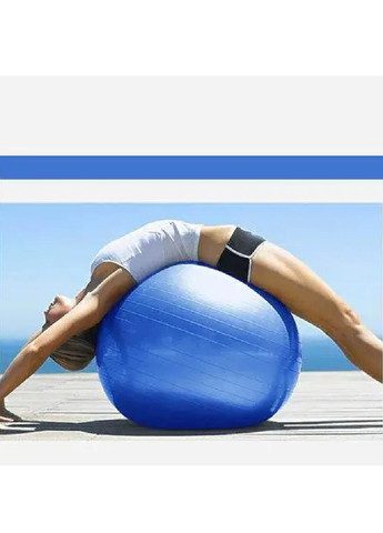 Фітбол м'яч круглий гімнастичний для фітнесу тренувань вправ зміцнення м'язів з насосом 65 см (478844-Prob) Блакитний Unbranded (313931268)