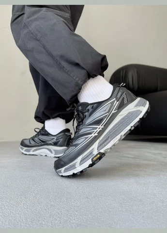 Серые демисезонные кроссовки мужские hoka mafate speed 2 gray | хока мефейт спид 2 серые No Brand