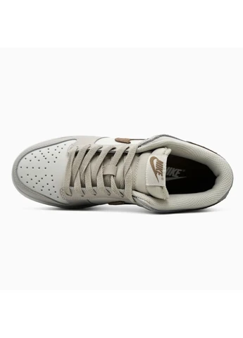 Кроссовки женские и мужские Nike SB Dunk Low Grey White Brown | Найк СБ Данк низкие серые No Brand серые демисезоны (401726566)