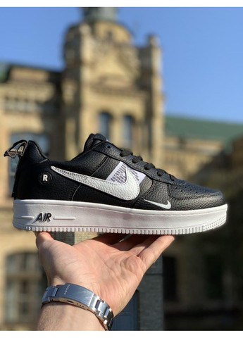 Черные демисезонные кроссовки мужские nike air force 107lv8 ultra black white 1 найк аир форс 1 премиум No Brand