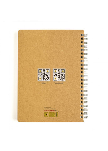 Блокнот Пригоди еко крафт-картон 60 сторінок для записів та творчості коричневий на пружині Kiri sketch (368757719)