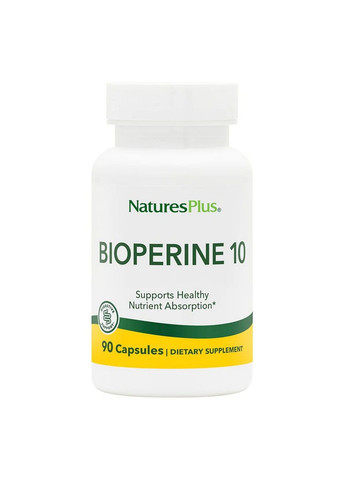 Натуральна добавка Bioperine 10 mg, 90 капсул Natures Plus (293338098)