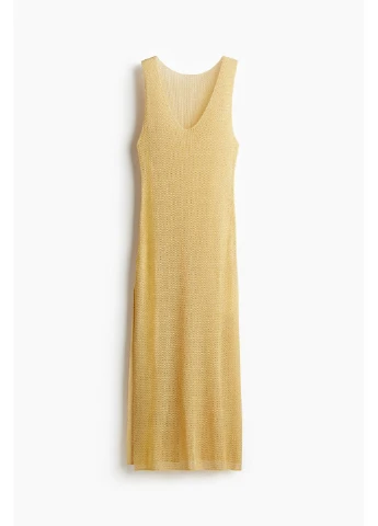 Желтое платье пляжное H&M однотонное