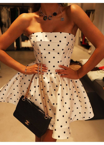 Белое праздничный, коктейльное, откровенный, повседневный, кэжуал, джинсовое, вечернее корсетное платье Україна в горошек