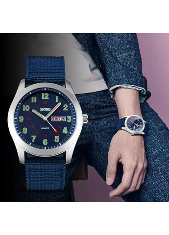 Чоловічий наручний класичний годинник 9112 (Синій) Skmei (314483351)