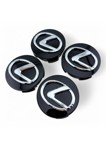 Колпачки для дисков Лексус заглушки для дисков 62/56 мм черные с хромом (4 шт.) Lexus (354698766)