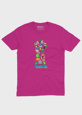 Рожева демісезонна футболка для дівчинки з принтом супергероями - месники (ts001-1-fuxj-006-025-003-g) Modno