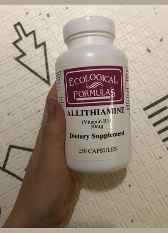 Витамины Allithiamine (Витамин В1) 50 мг 250 капсул Ecological Formulas (286422210)