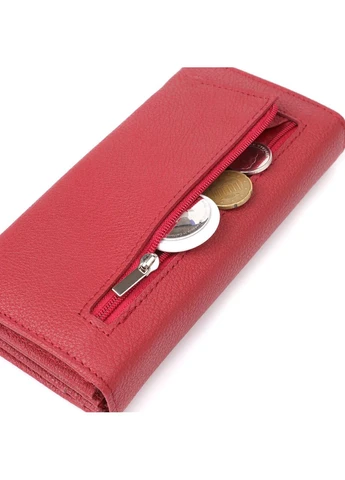 Яскравий вертикальний гаманець із натуральної шкіри 23087 Червоний st leather (390071723)