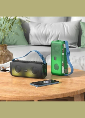 Портативная колонка BR26 Daring sports BT speaker с RGB подсветкой |10W, 1500 mAh Black Borofone (360647012)