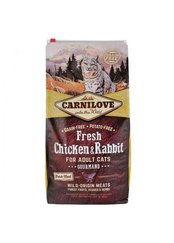 Сухий корм Fresh Chicken & Rabbit для дорослих котів, курка та кролик, 6 кг Carnilove (349823919)