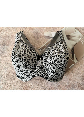 Чорно-білий бюстгальтер великого розміру чорний з білим Lanny Mode