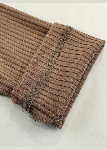 Коричневые демисезонные лосины в рубчик для девочки Semejka