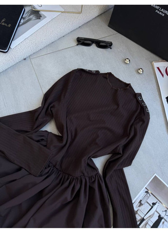 Темно-коричнева святковий, коктейльна, вечірня, кежуал жіноча сукня FINO Mode