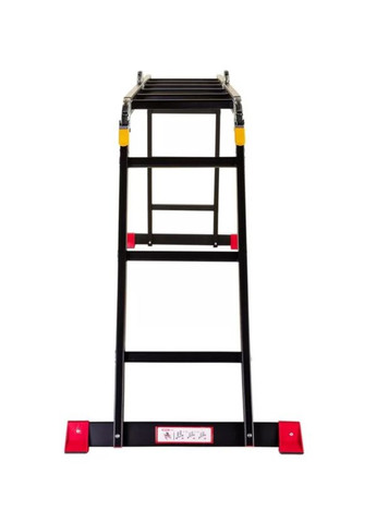 Алюмінієва драбина-трансформер PRO HD BLACK (4x3 сходинок) алюмінієва чорна 4-секційна (24687) КВІТКА (315765409)