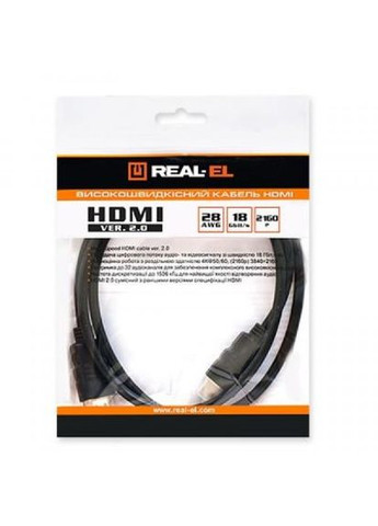 Кабель Real-El hdmi to hdmi 4.0m black (268147275)