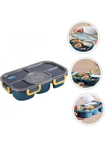 Герметичный пластиковый ланч бокс на 5 отделений с супницей Pack 1.5 л - синий No Brand (294206345)