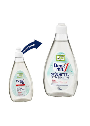 Засіб для миття посуду Ultra Sensitive, 500 мл – дбайливе очищення для чутливої шкіри Denkmit (361075041)