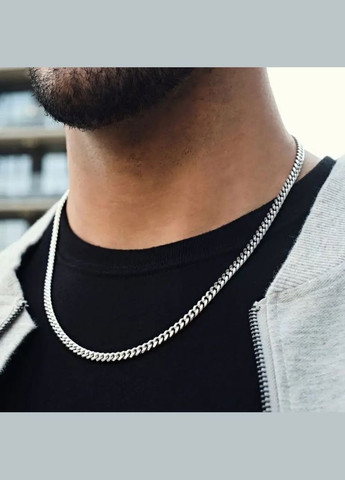 Чоловічий металевий срібний ланцюжок на шию з нержавіючої сталі, підвіска 5 мм No Brand (328251200)