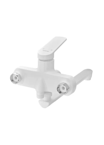 Змішувач для ванни Plamix Lucas-006 EURO SET білий зі шлангом, лійкою та кронштейном (PM0709) No Brand (377747336)