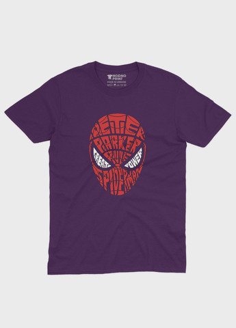 Фиолетовая демисезонная футболка для девочки с принтом супергероя - человек-паук (ts001-1-dby-006-014-002-g) Modno
