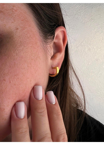 Сережки з позолотою із нержавіючої медичної сталі ES-329 No Brand (299330584)