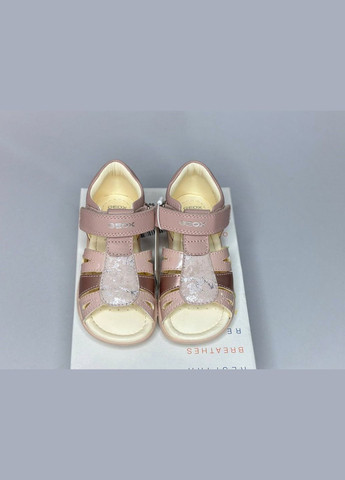 Светло-розовые детские кожаные босоножки alul 24 р, сандалии девочкам розовые Geox