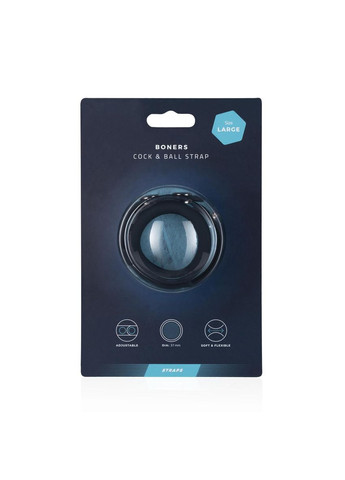 Ерекційне кільце з ремінцем для мошонки, L Cock&Ball Strap Boners (297131281)