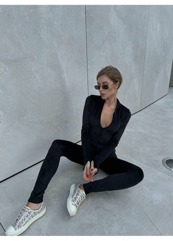 Комбинезон N.Family однотонний чорний кежуал