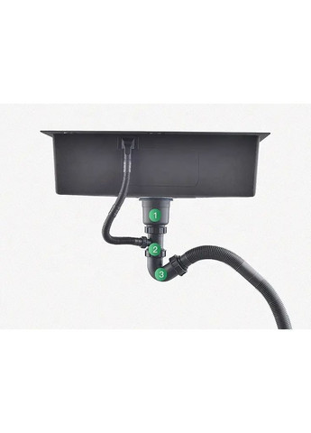 Чорна кухонна мийка з нержавійки під стільницю 1.5 мм Nett NB-6845 (352730069)