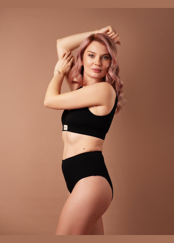 Чорний топ бюстгальтер slz25301008 чорний Brabrabra без кісточок віскоза