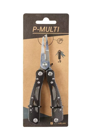 Рибальський Мультитул Плоскогубці P-multi 9 Інструментів Чорний Caperlan (373292256)