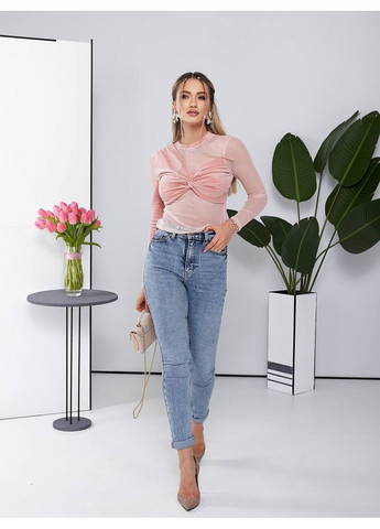 Базовий лонгслів із велюру та сітки — ЗАМІР В ОПИСІ DK/DL Мода без кордонів (369899433)