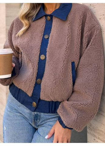 Коричнева демісезонна куртка тедді легка LeVi