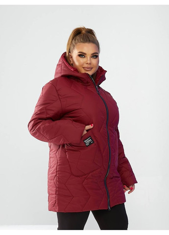 Бордова зимня жіноча зимова куртка куртка-пальто No Brand