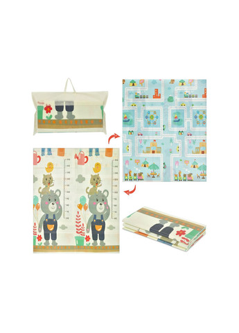 Двосторонній розвиваючий термокилимок EVA D-14710 Ведмежатко та дорога 200 х 180 см з сумкою Bambi (356893329)