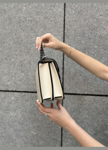 Женская белая классическая сумка 5854 кросс-боди с железной подковой No Brand (303323097)